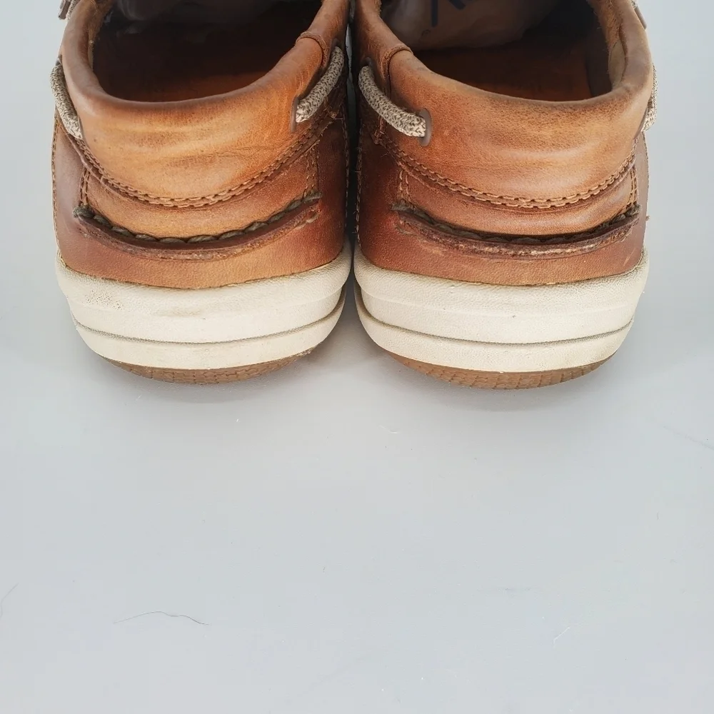 Sperry tan leather slip on driver boat shoe men's size 13